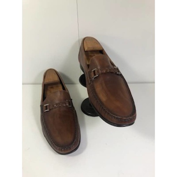 Mezlan Leather Loafer Metal Bit Accent Slip On Casual Loafer Shoes Brown US 10.5 main image 5